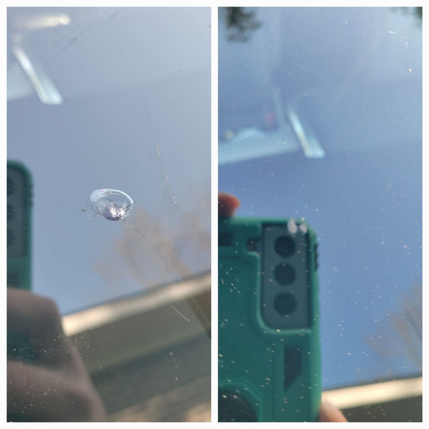 Before and after cracked glass